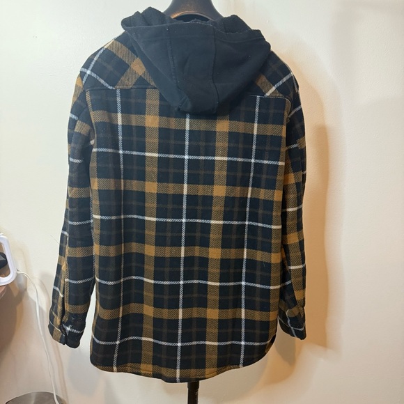 Matix Black and Brown Plaid Shirt Jacket - Picture 5 of 8